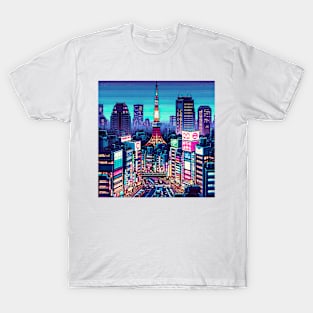 Tokyo Pixel Art Illustration T-Shirt